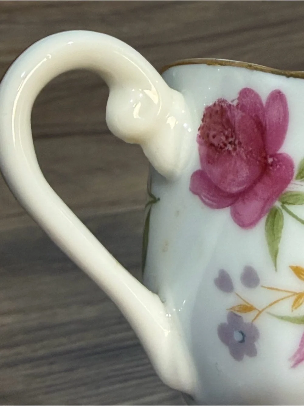 Vintage Lefton Hand Painted Replacement Tea Cup 5804R Pink Purple Flowers - Picture 2 of 16